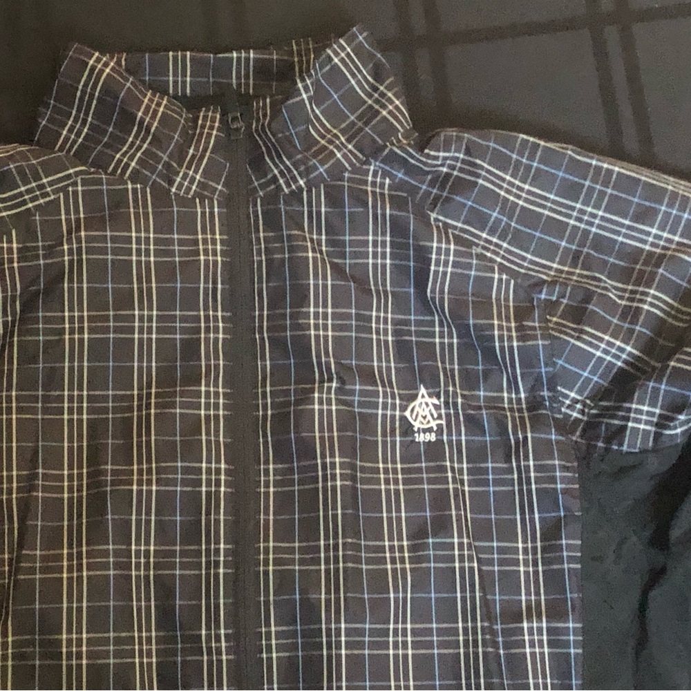 Zero Restriction Windbreaker Mens Large Plaid Tour Series Performance Golf Logo - Picture 2 of 10